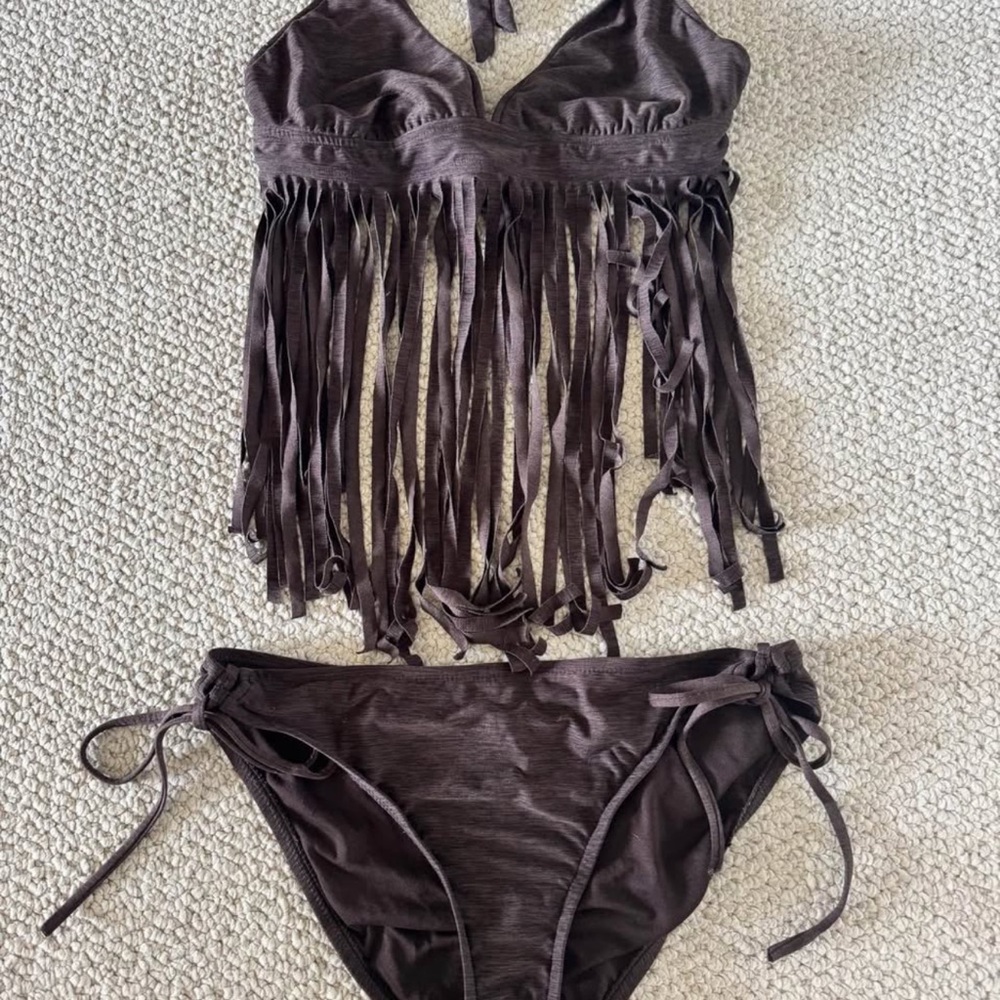 Target Brown Fringe Bikini Set